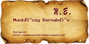 Munkácsy Barnabás névjegykártya