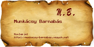 Munkácsy Barnabás névjegykártya